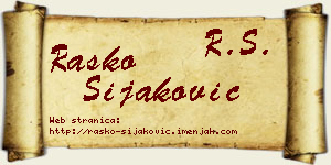 Raško Šijaković vizit kartica